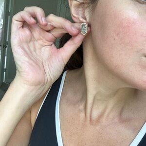 Kendra Scott Gold and Gray Drusy Earrings